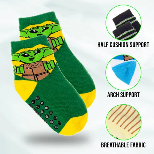Miniatura 3 de Disney Baby Yoda - Calcetines para niños 10 unidades y calcetines para niños pequeños con pinzas calcetines antideslizantes para niños