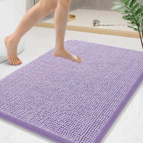 Miniatura 192 de Arotive Alfombras de baño de felpilla extrasuaves y absorbentes, de 24 x 16 pulgadas, lavables a máquina, parte trasera de goma antideslizante