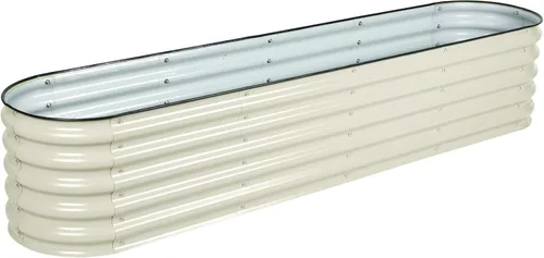 Miniatura 9 de BPS Cama de jardín elevada de metal, paquete de 2 macetas galvanizadas de 2.5 pies de diámetro, cajas de jardín elevadas para macetas de flores