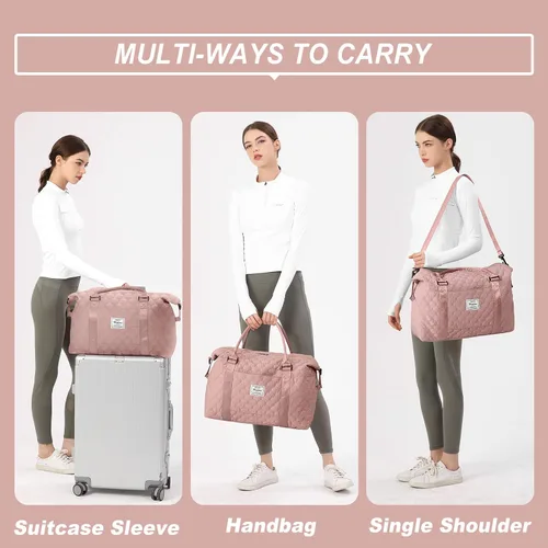 Miniatura 7 de Bolsas de viaje para mujer, bolso de mano para fin de semana para mujer, A-3-pink Con Neceser