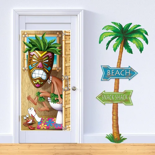 Miniatura 2 de Tiki Man - Cubierta para puerta de baño, accesorio de fiesta (1 unidad) (1/paquete)