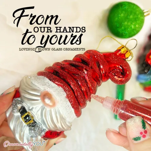 Miniatura 4 de Adorable adorno de gato atigrado con sombrero de Papá Noel, decoraciones navideñas perfectas para los amantes de los gatos, cristal hecho a mano