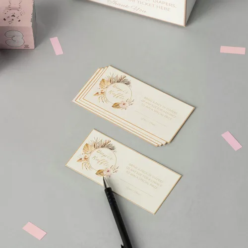 Miniatura 6 de 50 boletos para sorteo de pañales para baby shower, juegos de baby shower, decoraciones bohemias para baby shower, caja de rifa de pañales para baby