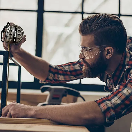 Miniatura 7 de Cinta métrica de 25 pies con diseño hueco duradero, construcción fácil de limpiar, mecanismo retráctil, cinta de acero inoxidable
