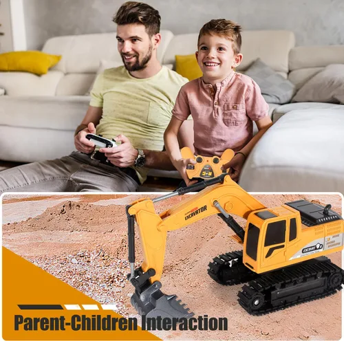 Miniatura 9 de Jiakora Excavadora de juguete a control remoto para niños, juguete de excavadora RC para niños de 3, 4, 5, 6, 7, 8 años, regalo de Navidad