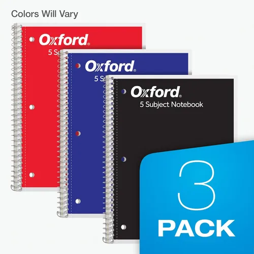 Miniatura 6 de Oxford Cuadernos de espiral, paquete de 3, 5 materias, cuadernos con rayas universitarias para la escuela, 8 x 10.5 pulgadas, 180 hojas, 4