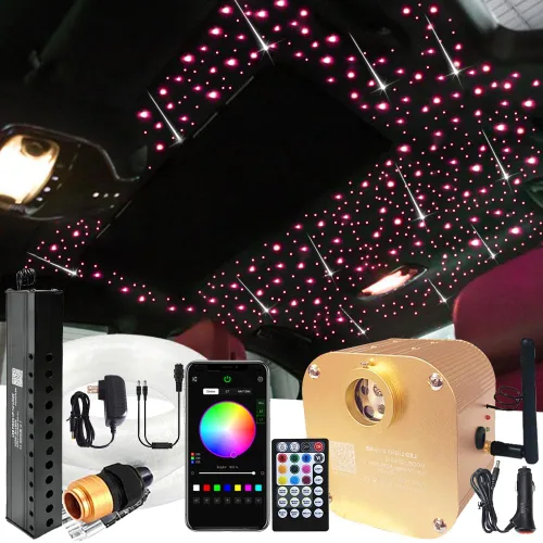 Miniatura 11 de FIREWORK Twinkle - Kit de techo RGBW Starlight de 16 W, 360 piezas, luces de estrella de fibra óptica mixtas de 9.8 pies para techo de coche y hogar