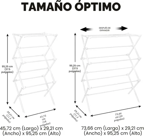 Miniatura 7 de ZOES HOMEWARE Tendedero de secado de ropa mejorado 2024 Estante de secado plegable para ropa Secadores portátiles plegables pequeños para Blanco