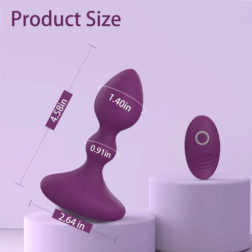 Miniatura 6 de Vibrador de enchufe anal, masajeador de próstata, juguetes masculinos, masturbador femenino de vibración de 10 frecuencias, control remoto