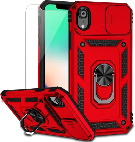 Miniatura 11 de Funda para iPhone XR con cubierta para lente de cámara, protector de pantalla HD, doble capa [protección contra caídas de grado militar de 15 pies]
