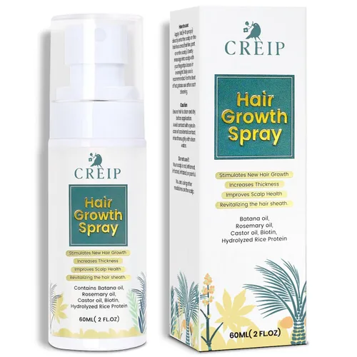 Spray de aceite natural para el crecimiento del cabello: suero de romero Batana, biotina, cafeína, tratamiento para el cuidado del cuero cabelludo