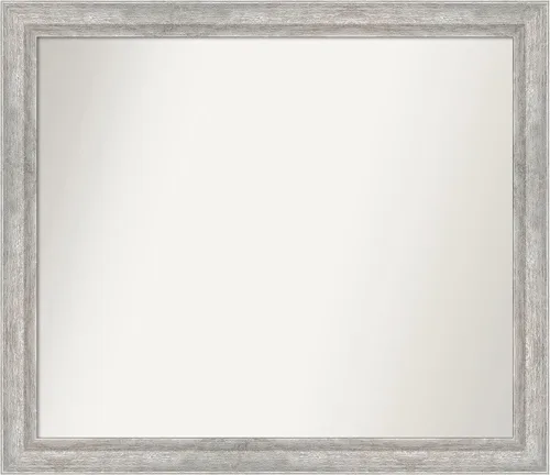 Miniatura 380 de Amanti Art Espejo de baño plateado para sobre fregadero, 23 x 23 pulgadas, espejo cuadrado plateado en ángulo, marco de madera moderno medio, se