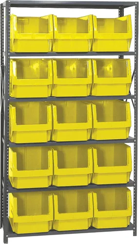 Miniatura 204 de Quantum QSBU-245BK Heavy Duty Shelving Unit with (7) Shelves and (24) QUS245 Black Bins for Garage Warehouse Storage Distribution 400 lb Load
