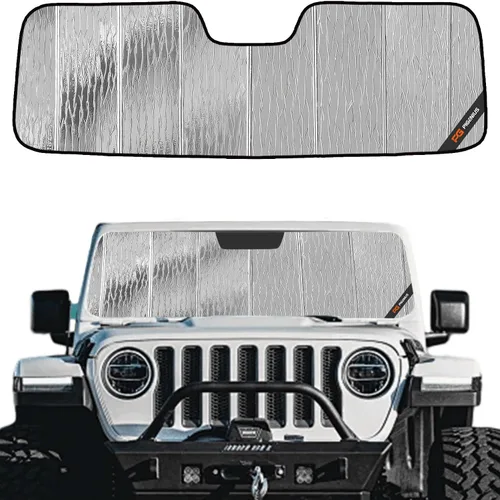 Miniatura 16 de Protección solar para parabrisas Pigenius para Jeep Wrangler JL 2018-2025, protector solar para ventana delantera Gladiator 2020-2025 - AstraGuard