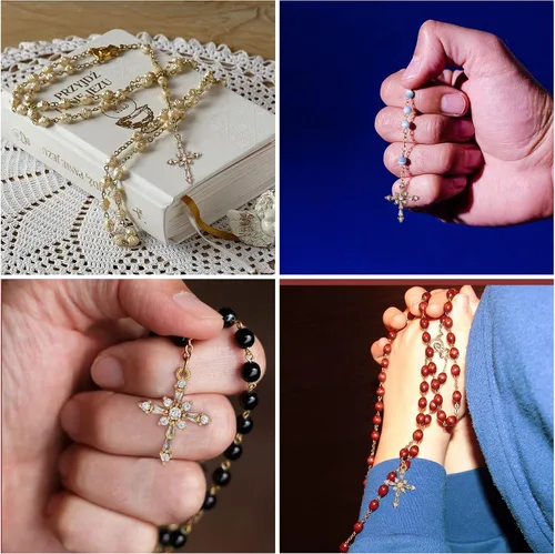 Miniatura 5 de Zirconia Crystal Rhinestone Cross Charms for Jewelry Making Bracelet Necklace Choke Earring Pendant Key Chain Craft Supplies DIY Accessories