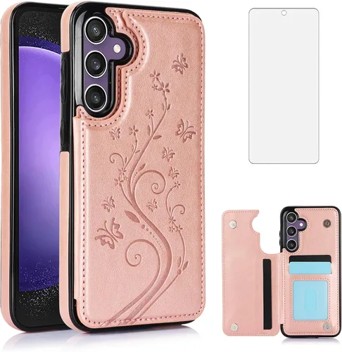 Miniatura 11 de Asuwish Funda de teléfono para Samsung Galaxy S23 FE 5G con protector de pantalla de vidrio templado y tarjetero con soporte para tarjetero, soporte