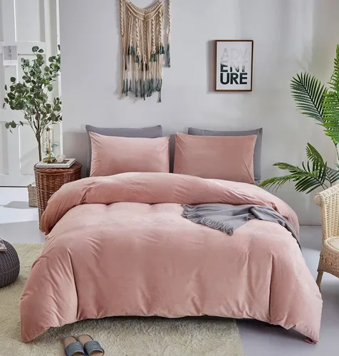 Miniatura 16 de Houseri Juego de Edredón de Terciopelo Azul Twin Azul Claro Esponjoso Juegos de Ropa de Cama Twin Azul Polvoriento Ropa de Cama de Franela Niños