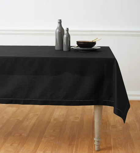 Miniatura 27 de Solino Home Mantel cuadrado de lino y algodón con vainica, 52 x 52 pulgadas, lavable a máquina para verano, 4 de julio