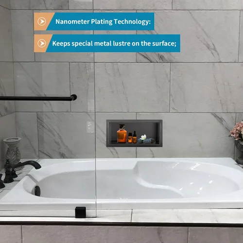Miniatura 4 de Nicho de ducha de acero inoxidable cepillado de 12 x 6 pulgadas, organizador de ducha empotrado, inserto de estante de baño para instalación