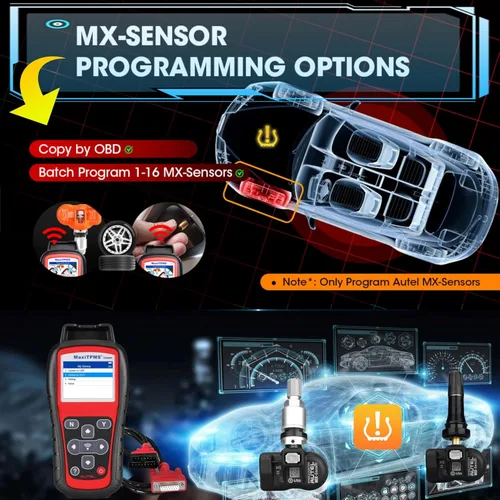Miniatura 7 de Autel MaxiTPMS TS508WF completo con 4 piezas de sensor MX de goma de frecuencia duelo, programación de sensor MX, diagnóstico TPMS OBD Relearn