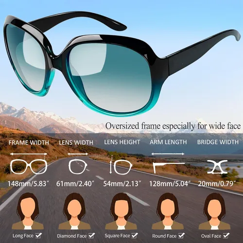 Miniatura 214 de Joopin Lentes de sol de gran tamaño para mujer, polarizados, grandes, para conducción, protección UV, grandes sombras