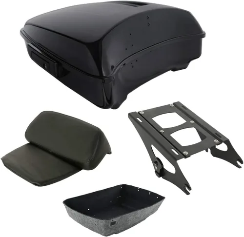 Miniatura 27 de TCT-MOTORPARTS Respaldo Negro Razor de 5.5" para Montaje en Maletero Compatible con Harley Trunk Road Street Glide King Glide 2014-2025 Tronco