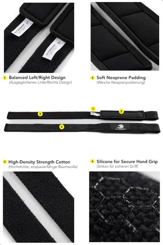 Miniatura 5 de Fitgriff® Lifting Straps & Wrist Wraps (Bundle) Superior Support for Weightlifting & Gym Workouts - for Men and Women