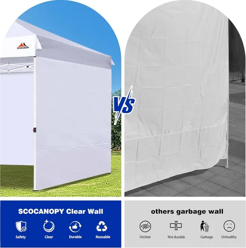 Miniatura 3 de SCOCANOPY SideWall para marco de toldo desplegable de 8 x 8 pies, paquete de 3 solamente Sunwall, (morado)