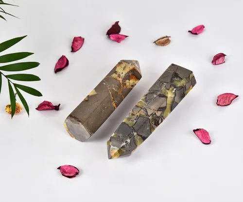 Miniatura 3 de AMOYSTONE Varita de obelisco hexagonal septario natural, torre de cristal curativo, 6 caras, pulida de 1.7 a 2 libras para reiki, chakra, regalos