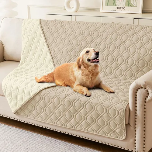 Miniatura 94 de hyha Manta impermeable para perros, manta reversible para cama de mascotas, funda suave para sofá/sillón lavable para perros, fundas impermeables