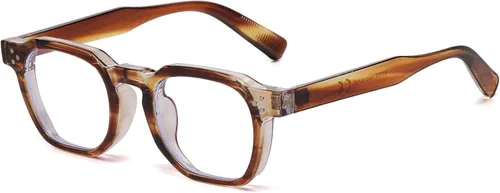 Miniatura 13 de AIEYEZO Lentes retro de luz azul para hombres y mujeres, anteojos cuadrados con marco grueso, gafas de computadora vintage de moda