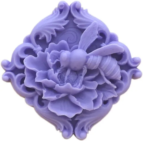 Miniatura 8 de Molde de silicona para bombas de baño, molde para hacer jabón, hecho a mano, manualidades, cera de resina, yeso, arcilla, corazón de flores (14324)