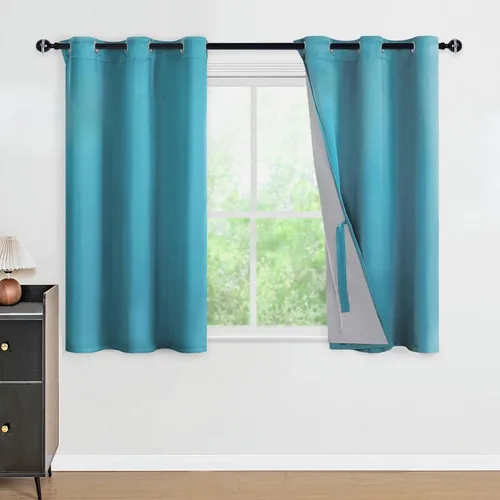 Miniatura 15 de DWCN Cortinas 100% opacas de 84 pulgadas de largo para dormitorio con forro negro, paneles de cortina de ventana de doble capa con aislamiento Azul