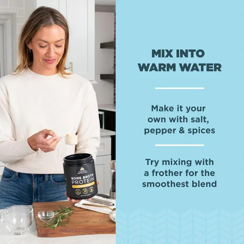 Miniatura 5 de Ancient Nutrition Proteína en polvo de caldo de hueso, sopa de pollo, polvo de caldo de hueso de pollo alimentado con pasto y carne de vacuno, 15g