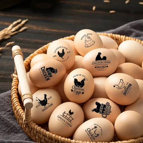 Miniatura 4 de Sello de huevo, sellos de huevos personalizados para huevos frescos, diseños únicos personalizados para huevos de gallina de granja, marca en huevos