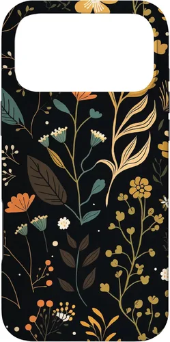 Miniatura 22 de Funda negra para iPhone 12/12 Pro con diseño floral, estética, simple, bohemio, moderno, flores botánicas