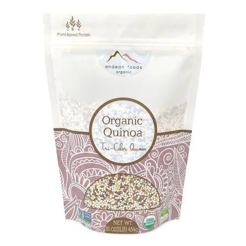 Andean Foods Organic Tricolor Quinoa Premium Quality Superfood Grain Sin OMG, sin gluten, vegano, 1 libra, 16 onzas