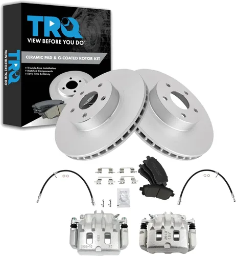 Miniatura 18 de TRQ Kit de pastillas de freno y rotor de cerámica delantera compatible con Chevrolet Malibu 2016