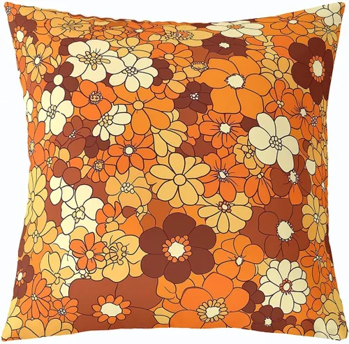 Miniatura 29 de Erosebridal Groovy Flower Power - Funda de almohada de 16 x 16 pulgadas, bonita funda de almohada floral bohemia de los años 60S y 70S, funda