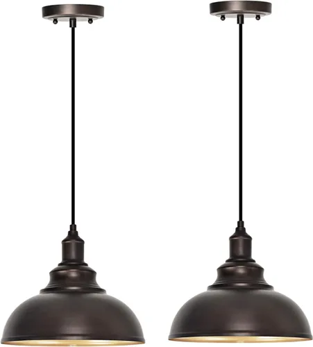 Miniatura 13 de Paquete de 3 Luces Colgantes de Estilo Granja Ajustables Iluminación Colgante para Isla de Cocina Industrial Luces Colgantes de Granero Sobre Isla