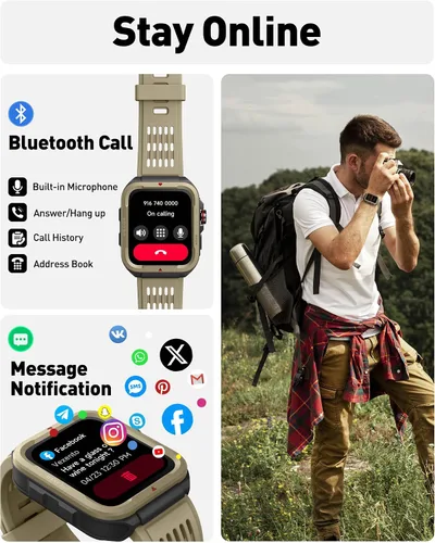 Miniatura 2 de VRPEFIT Reloj inteligente para hombres y mujeres (respuesta/hacer llamadas), Alexa integrado, rastreador de fitness de 1.8 pulgadas con 100 modos