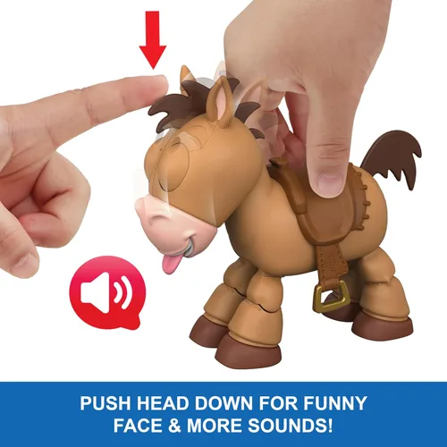 Miniatura 4 de Mattel Disney y Pixar Toy Story - Figura de caballo posando con sonidos, Lil Partner Bullseye Touch Activado Posiciones de Juego