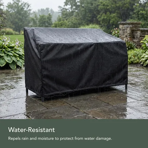 Miniatura 8 de Covermates Funda para sofá de patio al aire libre, poliéster resistente, resistente a la intemperie, dobladillo con cordón, fundas para asientos