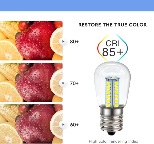 Miniatura 3 de Ruiandsion Bombilla LED E17 para refrigerador, CA 110 V, blanco, 2835 25SMD, bombilla transparente para congelador, techo, lámpara de iluminación