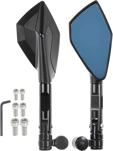 Espejos laterales de motocicleta CNC laterales de 0.394 pulgadas universales para Benelli TRK 251/502/502X/302 TRK251 TRK502 TRK502X espejos Negro