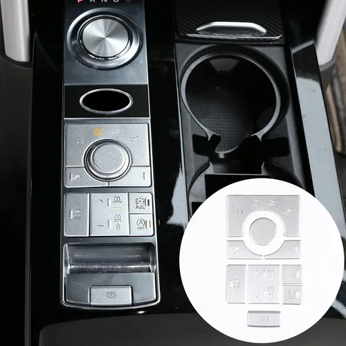 Miniatura 8 de YIWANG Aleación de aluminio modificado consola central multimedia botón botón embellecedores cubierta pegatinas para Land Rang Range Rover