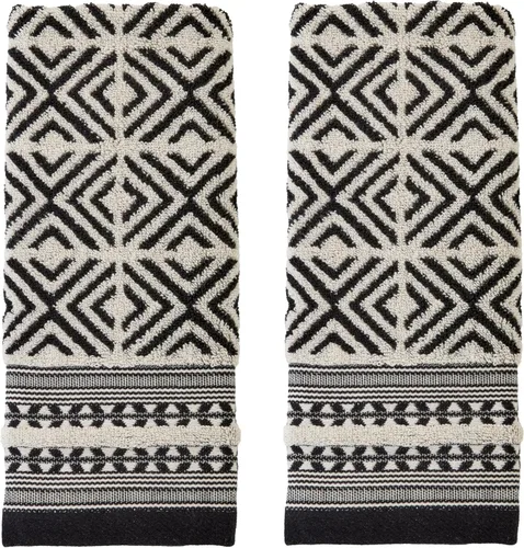 Miniatura 12 de SKL Home Nador Jacquard - Toalla de baño, color negro