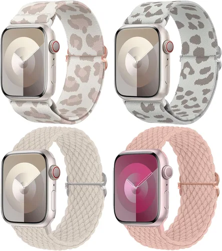 Miniatura 16 de Delidigi Correas elásticas compatibles para Apple Watch de 40 mm, 38 mm, 41 mm, 42 mm, 44 mm, 45 mm, 46 mm, 49 mm, correas de nailon trenzadas