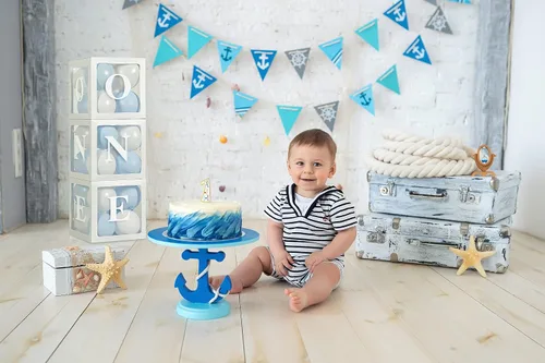 Miniatura 3 de Decoraciones de fiesta de primer cumpleaños para niño o niña con letras individuales de tres cajas cuadradas blancas transparentes, decoración