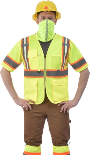 Miniatura 14 de AYKRM 11 color alta visibilidad reflectante chaleco de seguridad para mujeres hombres bolsillo cremallera ANSI/ISEA estándar Rojo
